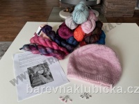 3. sada na pletenou čepici Natali z Malabrigo Rios a Mohair se značkovači