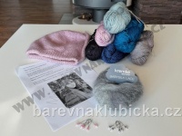 5. černo-šedá sada na pletenou čepici Natali z Malabrigo Rios a Kremke Babysilky Lace se značkovači