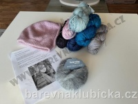 6. černo-šedá sada na pletenou čepici Natali z Malabrigo Rios a Kremke Babysilky Lace bez značkovačů